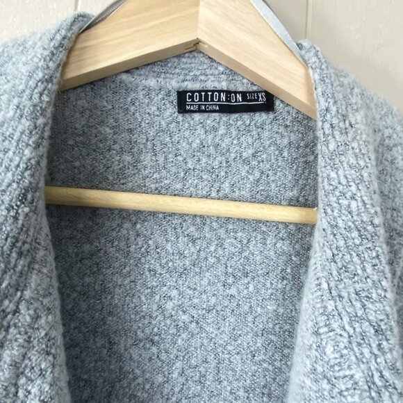 Cotton On Gray Plushy Open Cardigan Size X-Small - Picture 3 of 6